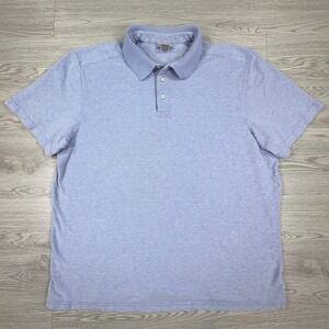 L.L. Bean Men's Polo Shirt Cotton Linen Blue XL Tall Short Sleeve Pique